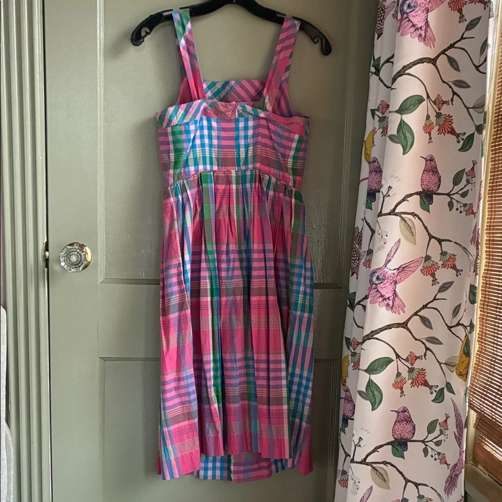 J.Crew Pink Plaid Square-Neck Dress - 0 - XS - Picture 8 of 8